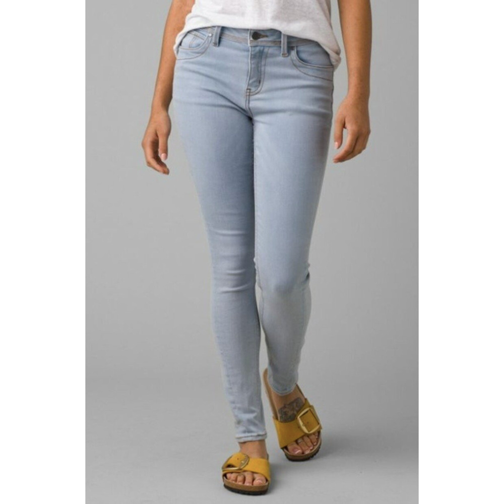 PRANA Women's Soma Skinny Jeans 26x29 US 2 Light Washed Blue High Rise NWT